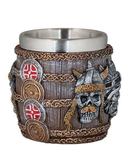 Shot glass Viking head and shields...