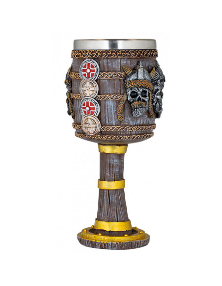 Viking heads cup with shields (18.5 cm.)