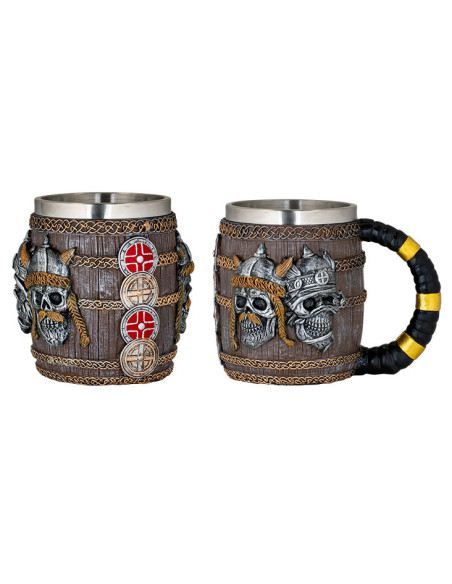 Viking heads mug with shield (11.3 cm.)