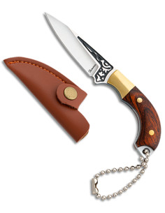 Albainox stamina red mini keychain knife, with sheath