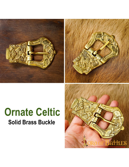 Brass Viking belt buckle (9.5 cm.)