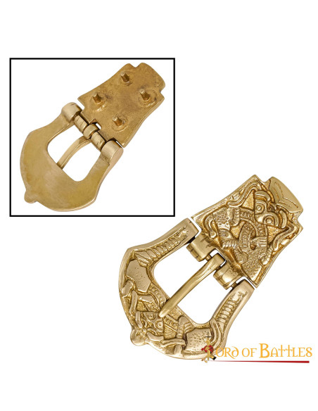 Brass Viking belt buckle (9.5 cm.)