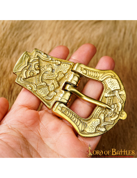 Brass Viking belt buckle (9.5 cm.)