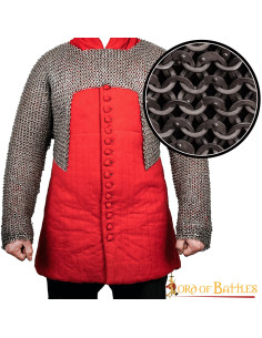 Haubergeon half chain mail with flat rings