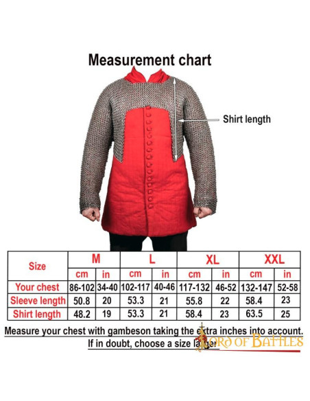 Haubergeon half chain mail with flat...
