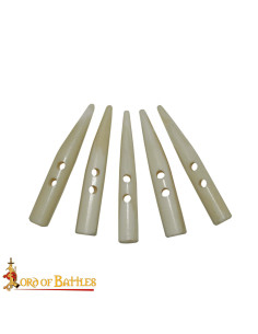 Set of 5 carved bone buttons for Viking shirts