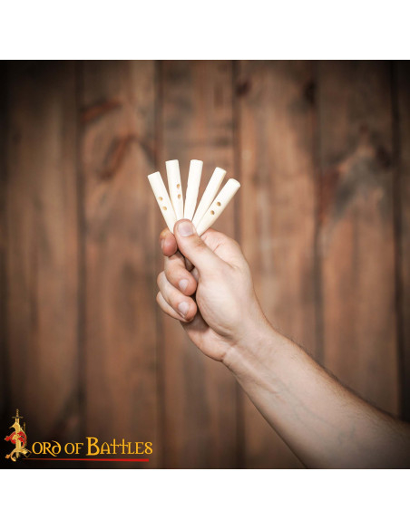 Set of 5 carved bone buttons for... Set of 5 carved bone buttons for...