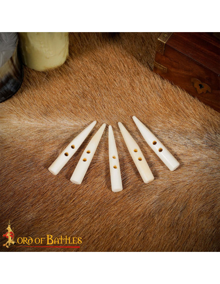 Set of 5 carved bone buttons for... Set of 5 carved bone buttons for...