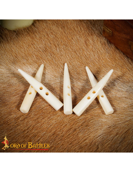 Set of 5 carved bone buttons for... Set of 5 carved bone buttons for...