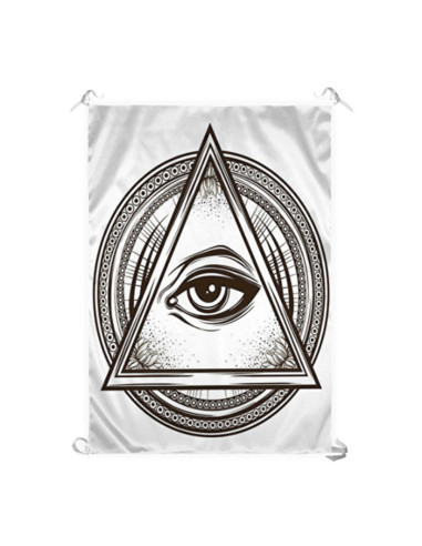 Masonic Lodge Banner, Masonic Eye (70x100 cm.)
 Material-Satin