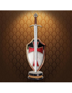 Accolade Sword Letter Opener Set, mini-shield and stand