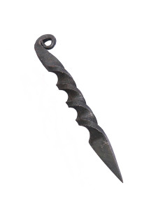 Medieval spiral dagger with sheath (16 cm.) 2