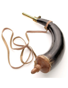 Powder horn with brass dispenser