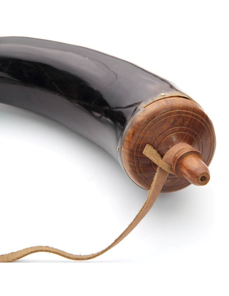 Powder horn with brass dispenser