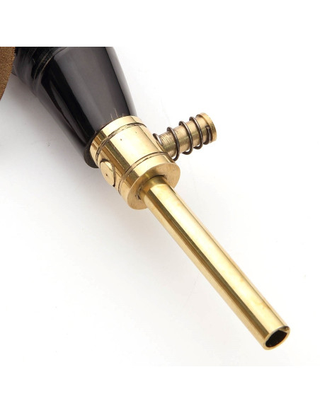 Powder horn with brass dispenser