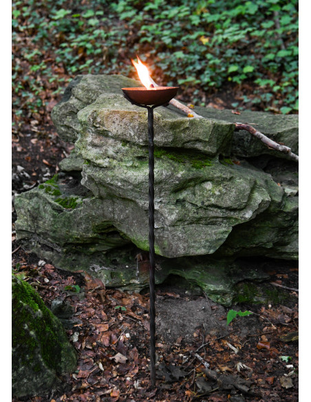 Osbert oil lamp in threaded wrought...