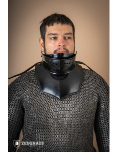 Gorget with Bevor in dark mild steel 2