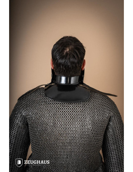 Gorget with Bevor in dark mild steel