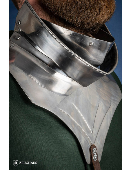 Articulated medieval gorget in dark...