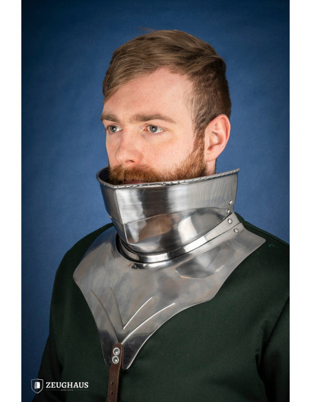 Articulated medieval gorget in dark...