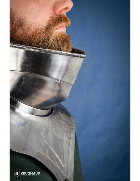 Articulated medieval gorget in dark...