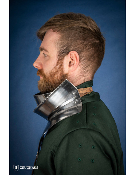 Articulated medieval gorget in dark...