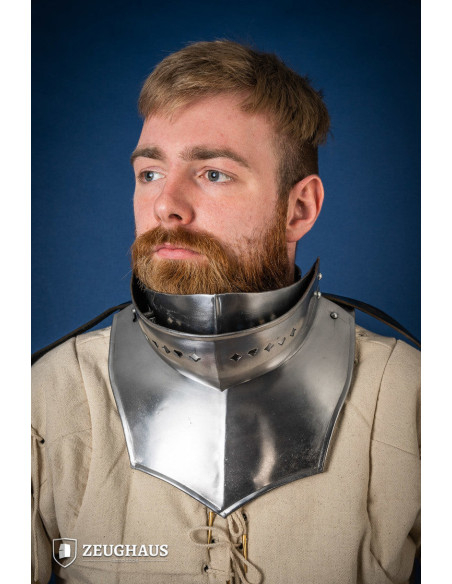 Gorget with Bevor in polished mild steel