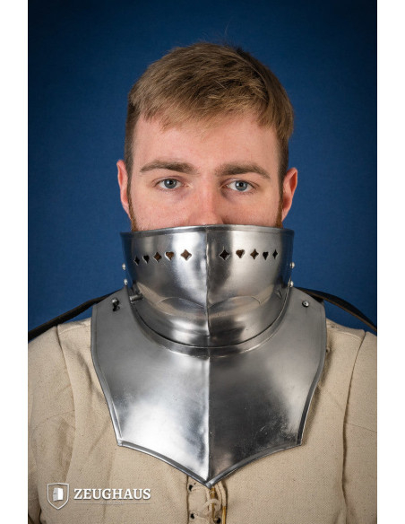 Gorget with Bevor in polished mild steel