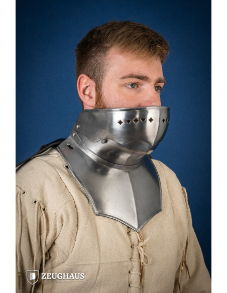 Gorget with Bevor in polished mild steel