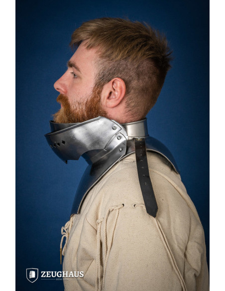 Gorget with Bevor in polished mild steel