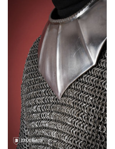 Medieval scaled gorget in polished steel 2