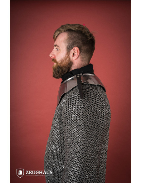 Medieval scaled gorget in polished steel