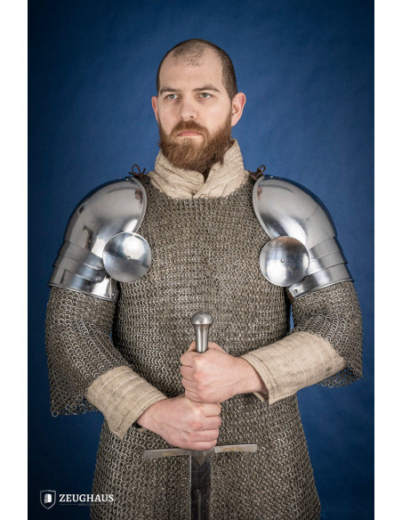 Medieval shoulder pads with polished...