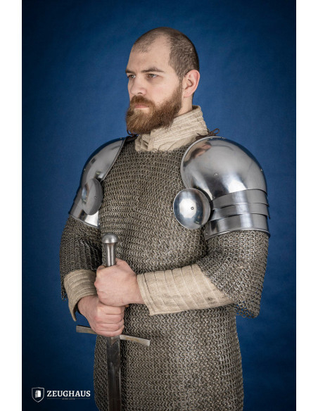 Medieval shoulder pads with polished...
