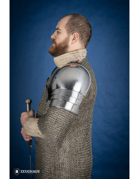 Medieval shoulder pads with polished...