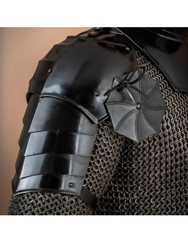 Medieval shoulder pads with black steel besagues (15th century)