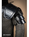 Pair of Medieval Warrior shoulder pads, dark finish