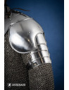 Pair of Medieval Knight shoulder pads, polished steel