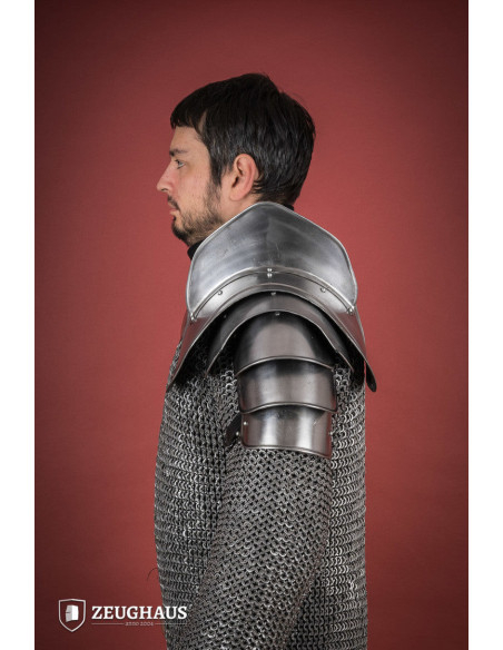 Medieval shoulder pads with sword...