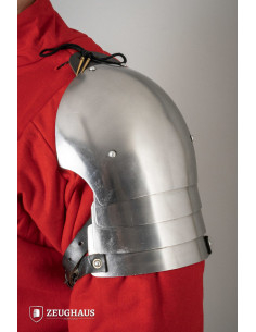 Medieval shoulder pads polished steel 14th century