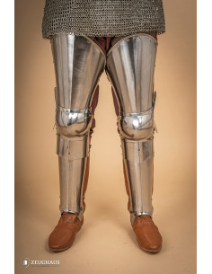 Legs for medieval armor in polished steel