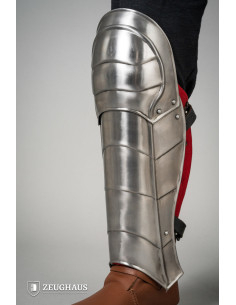 Greaves for medieval armor in polished steel 2
