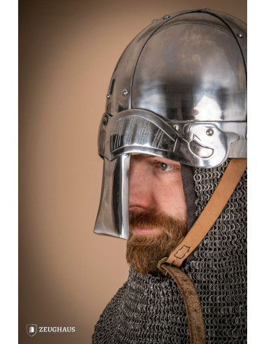 Viking Spangenhelm helmet in polished steel