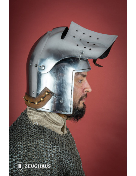 Medieval basin with full visor,... Medieval basin with full visor,...