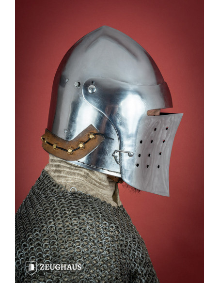 Medieval basin with full visor,... Medieval basin with full visor,...