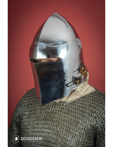 Medieval basin with full visor,... Medieval basin with full visor,...