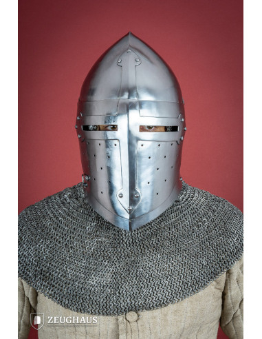 Sugar Loaf Templar Helmet with visor, polished finish