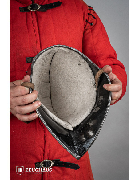 Sallet-type open helmet, polished...