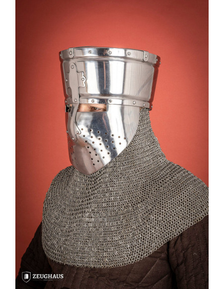 Early age crusader helmet, polished...