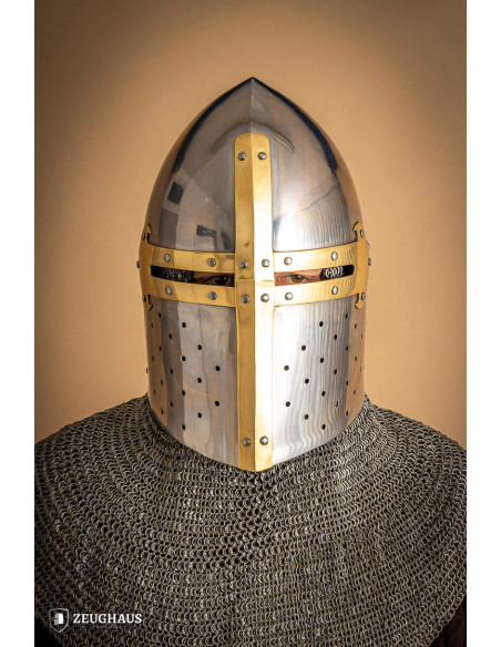 Great Sugar Loaf Templar Helm, brass...
